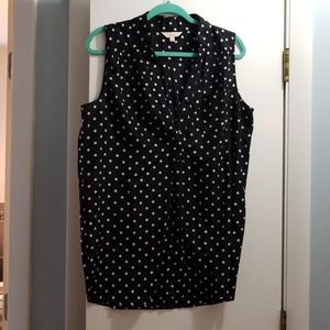 Sleeveless pokadot top size L